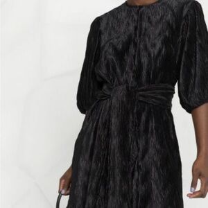 GANNI plissé-effect mini dress